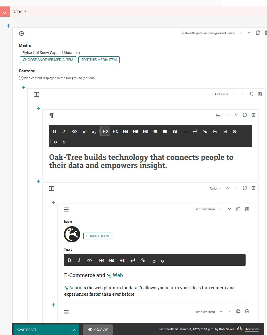Acorn Feature: Streamfield UI (version 0.1)