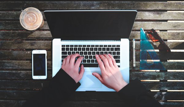Digital Workspace: Hands Typing