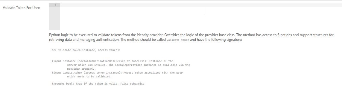 Sonador 0.4 Auth: Enable Remote Token Validation Step 1.2, Remote Token Validation Field