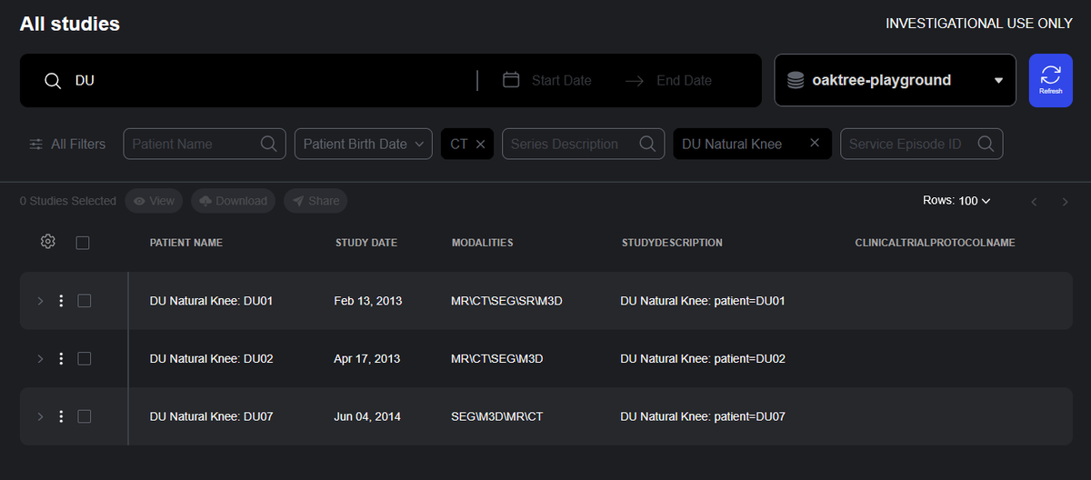Sonador 0.4 Studylist: Query / Find