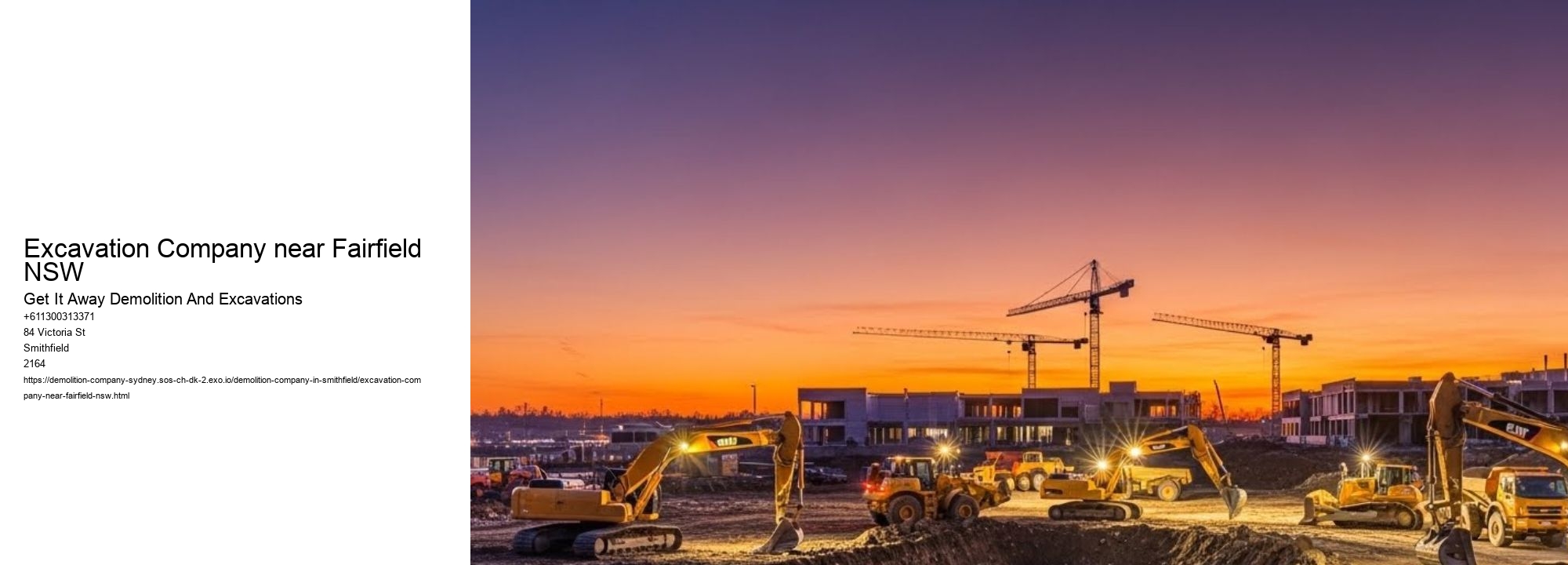 Excavation Company near Fairfield NSW