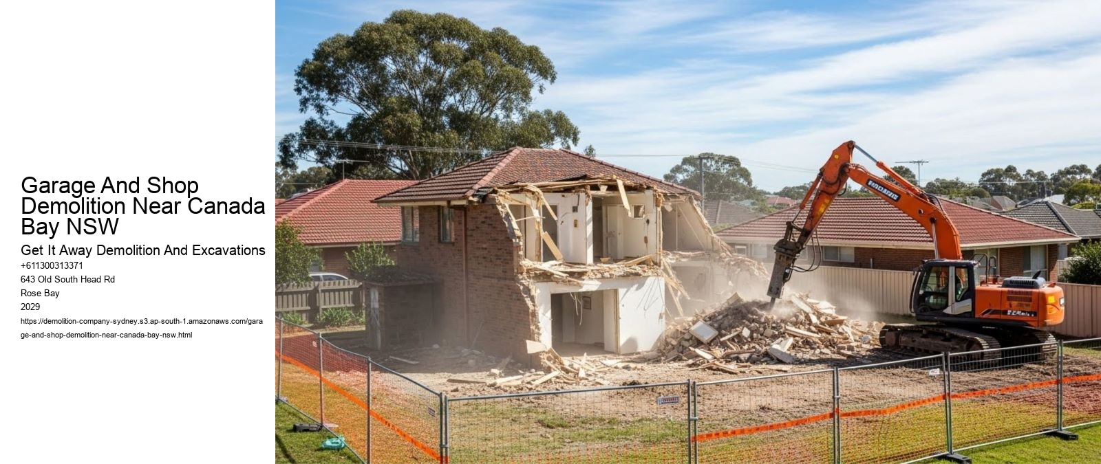 Garage And Shop Demolition Near Canada Bay NSW