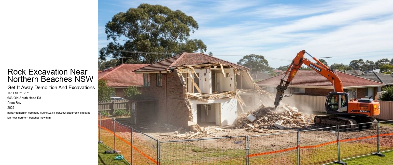 Rock Excavation Near Northern Beaches NSW
