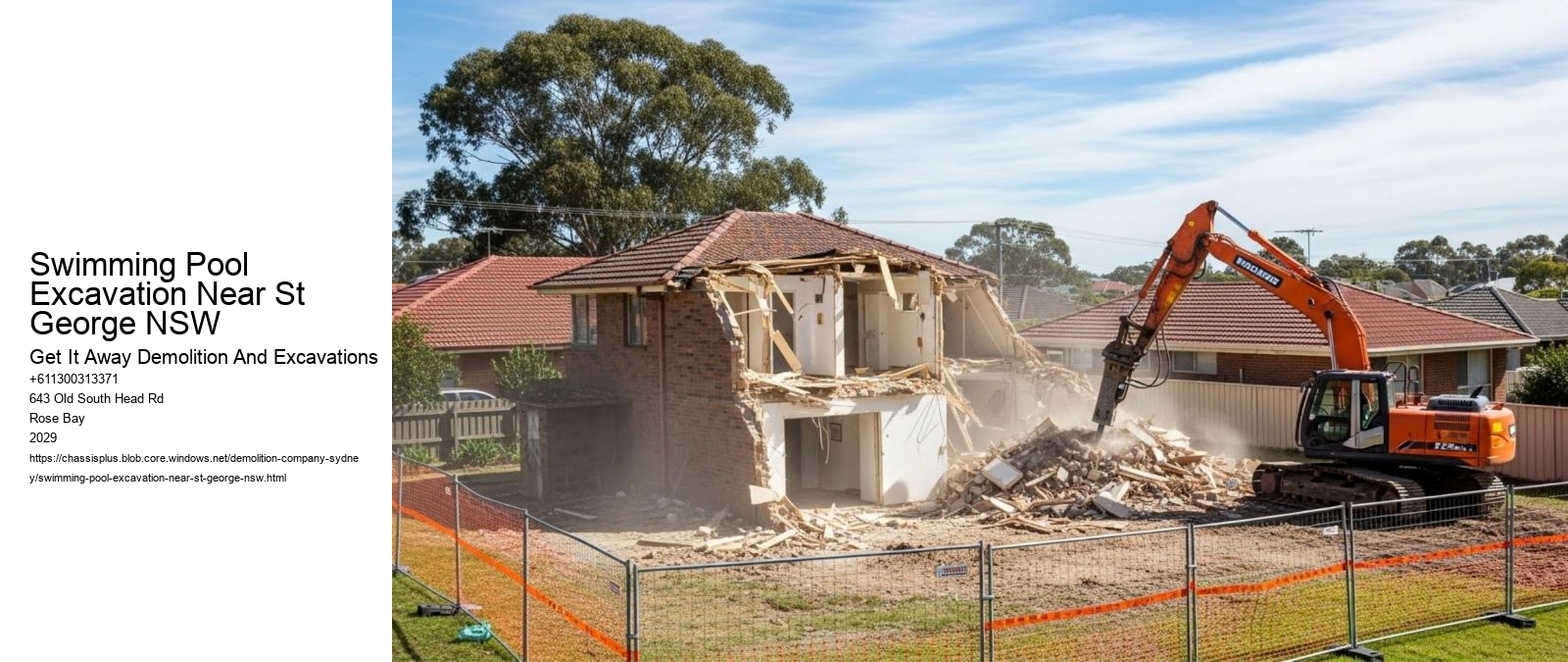 Swimming Pool Excavation Near St George NSW