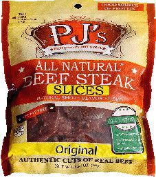 PJ's All Natural Beef Steak - Original  Beef Steak Slices
