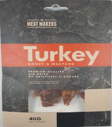 The Meat Makers - Honey & Mustard Turkey Jerky The Meat Makers - Honey & Mustard Turkey Jerky