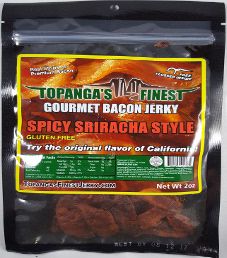 Topanga's Finest - Spicy Sriracha Style Bacon Jerky Topanga's Finest - Spicy Sriracha Style Bacon Jerky