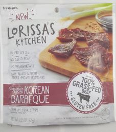Lorissa's Kitchen - Korean Barbecue 100% Grass-Fed Beef Jerky Lorissa's Kitchen - Korean Barbecue 100% Grass-Fed Beef Jerky
