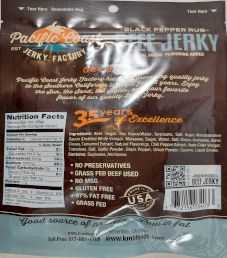 Pacific Coast Jerky Factory - Black Pepper Rub Grass Fed Beef Jerky
