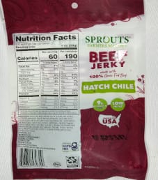 Sprouts Farmers Market - Hatch Chile 100% Grass Fed Beef Jerky