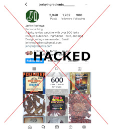Jerky Ingredients Instagram Page Hacked