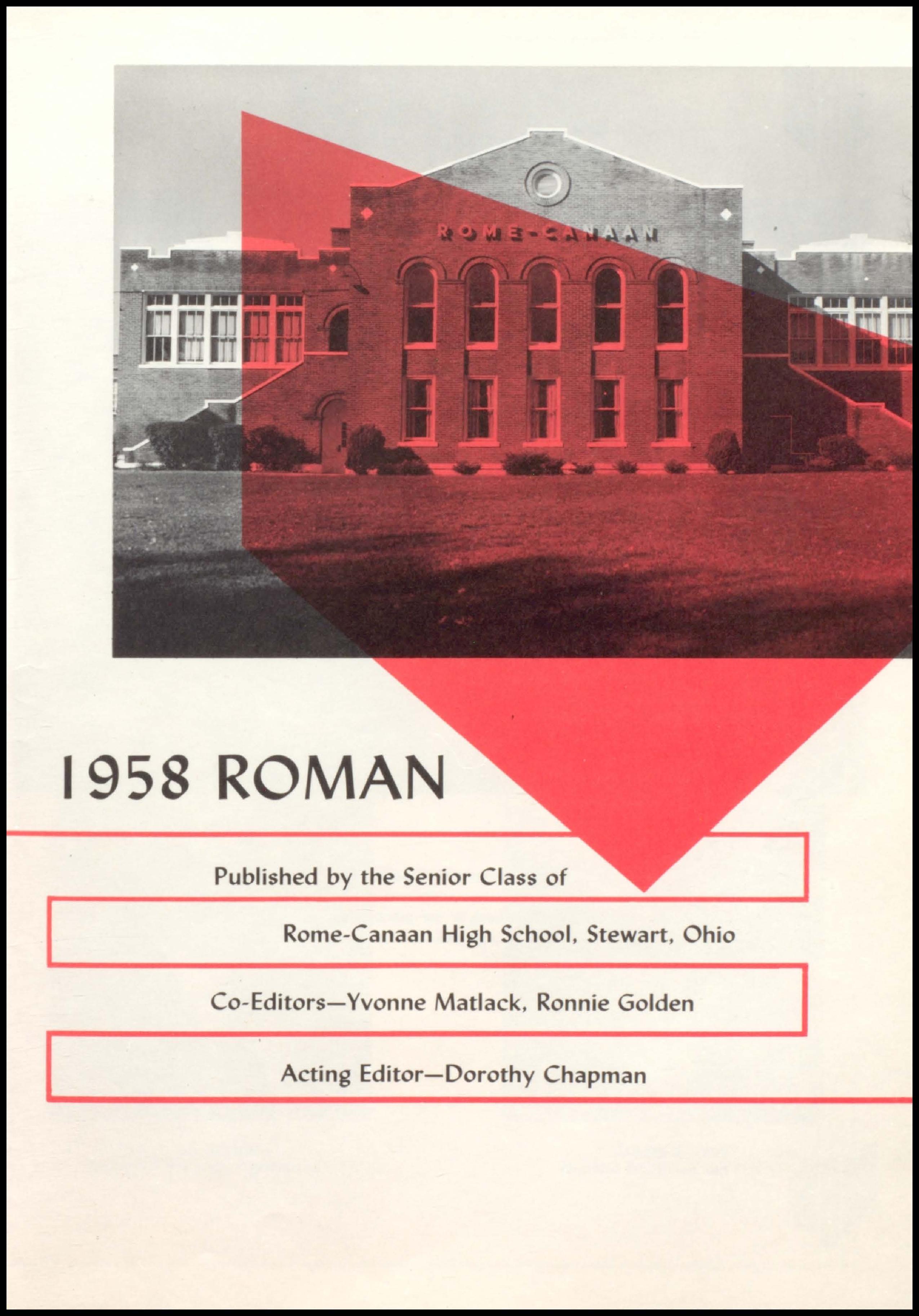 Rome High School 1958 · Athens County Public Libraries Local History, image size:2550x3650